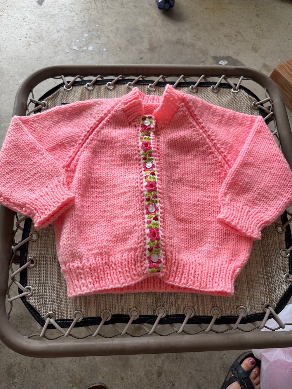 Girls' Pink Knit Button-Front Cardigan Jacket